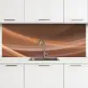 Golven - Abstract - Bruin keuken achterwand 2 middel -3d