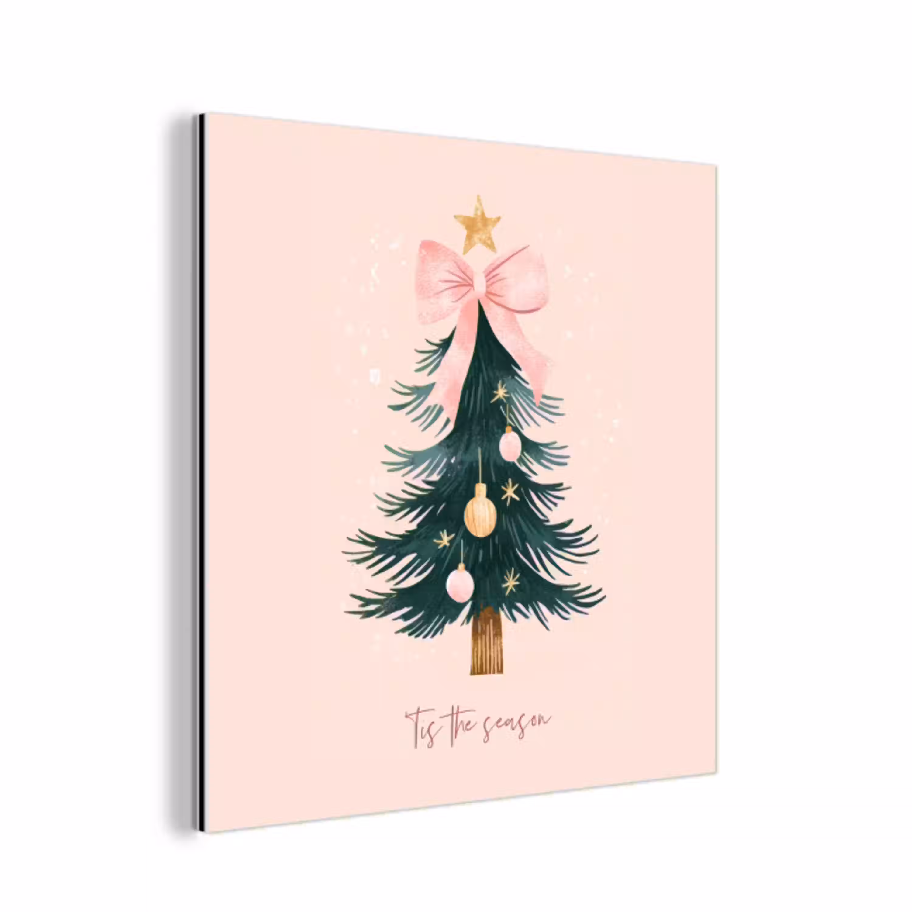 Christmas Season - Kerst - Kerstboom - Roze aluminium wit klein -3d