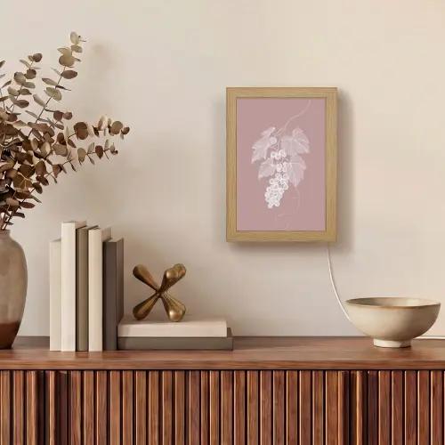 Tros - Druiven - Illustratie - Bladeren Light Box met kabel (Tafellamp) klein -sfeer2