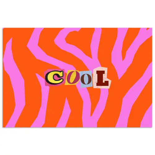 Zebraprint - Grafisch - COOL - Oranje poster papier klein -3d