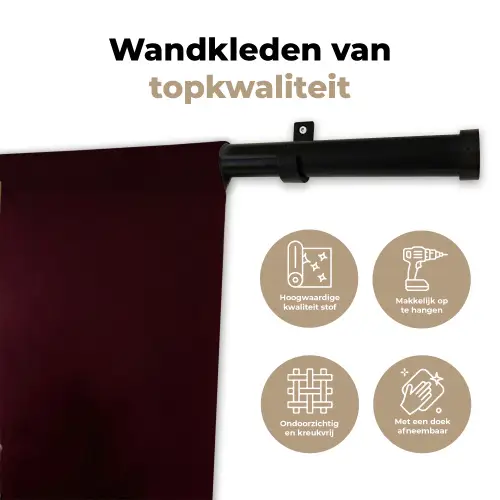 Koffie - Vrouw - Middelvinger Wandkleed katoen klein -sfeer2