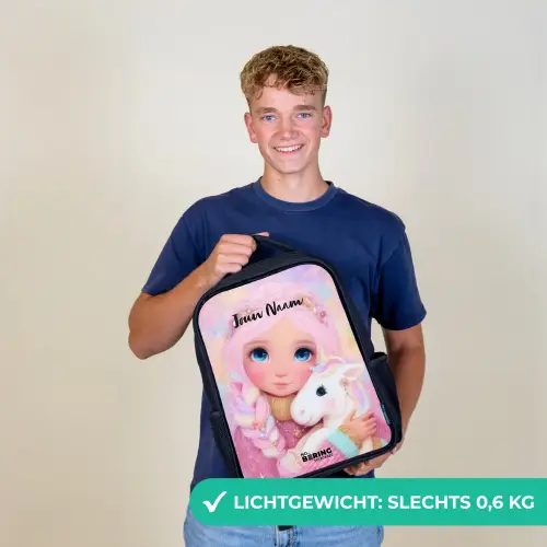Meisje - Eenhoorn - Roze Rugzak - Zwart middel -sfeer7_NL