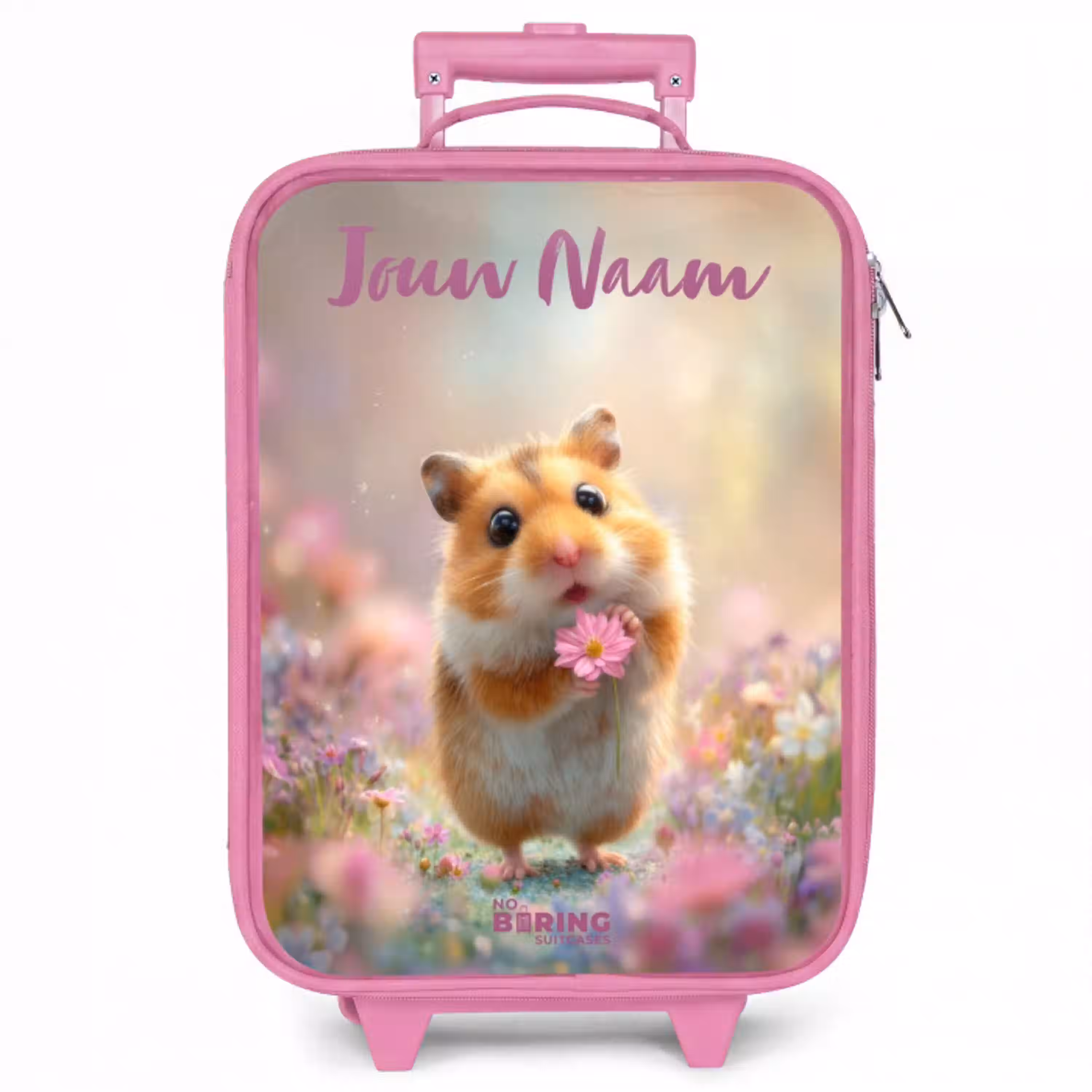 Hamster - Bloem - Natuur - Dier Kinderkoffer - Roze klein -zzz_website3d