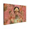 Vrouw - Bril - Roze - Bloemen canvas 2cm klein -z3d
