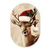 Kerst - Hert - Gewei - Rood Wandcirkel Ovaal Forex klein -3d