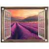 Doorkijk - Lavendel - Landschap - Bloemen - Paars tuinposter los doek klein -3d