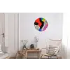 Abstract - Vormen - Kleuren - Stippen Wandcirkel aluminium klein -woonkamer