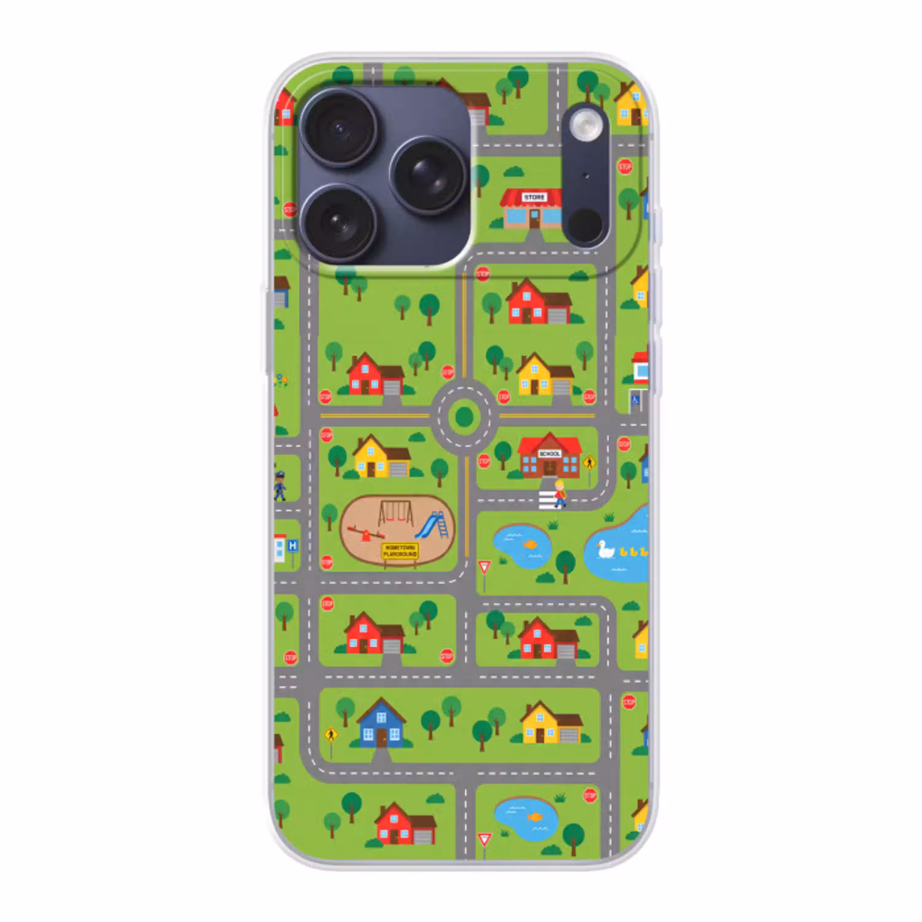 Stad - Wegen - Cartoon Telefoonhoesje iPhone 17 Pro Max klein -3d