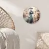 Pauw - Vogels - Bloemen - Boom - Botanisch Wandcirkel kunststof plaat 5mm dik klein -sfeer5