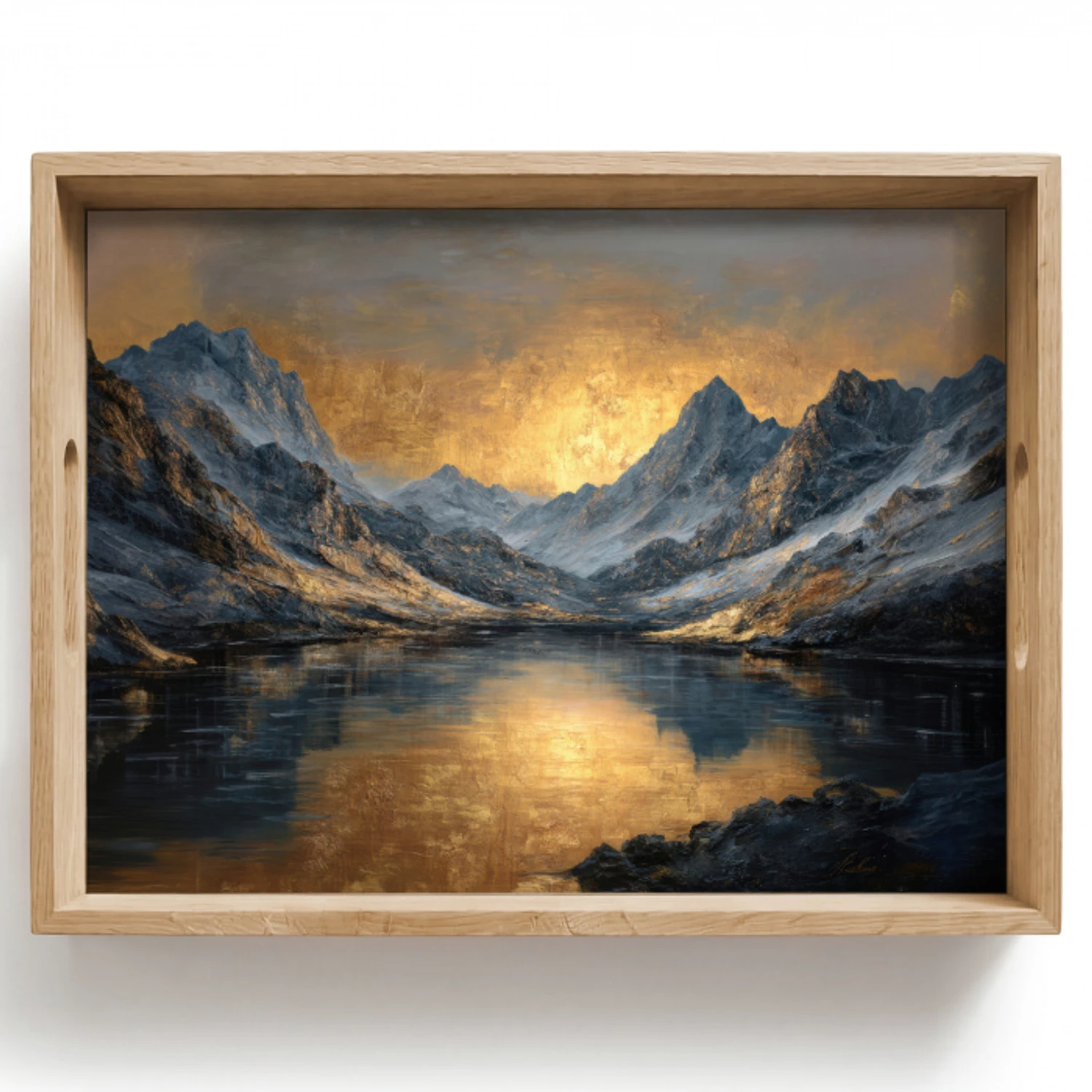 Berglandschap met Gouden Zonsondergang Dienblad Rechthoek middel -z3d_shopping