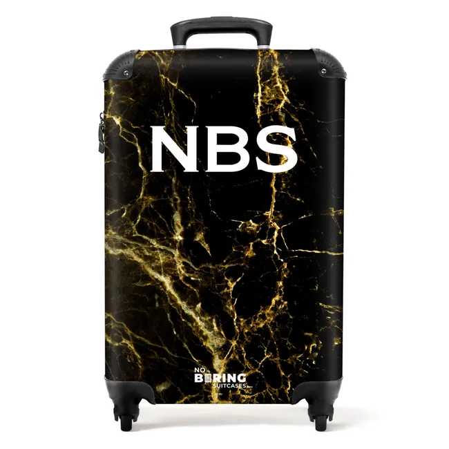 Suitcase - Black marble with golden hues