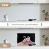 Astronaut - Flamingo - Zwemband - Roze keuken achterwand spatscherm klein -voor_na_NL