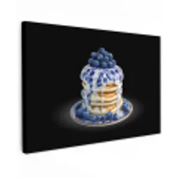 Pannenkoeken - Blauwe Bessen - Bord Tuinposter op houten frame 2 cm dik klein -3d
