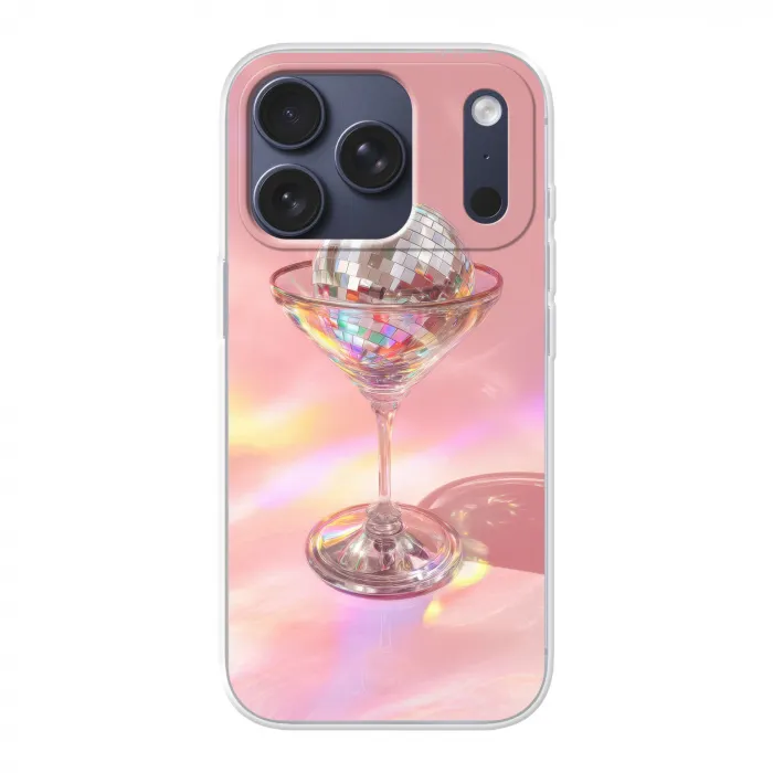 Martiniglas - Discobal - Fonkelende lichtvlekken Telefoonhoesje iPhone 17 Pro klein -3d