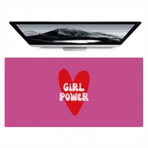 Girl power - Hart - Roze - Rood Muismat XXL klein -zzz3d