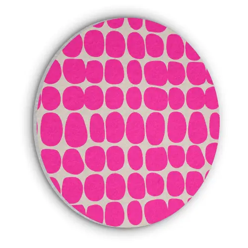 Stippen - Patroon - Roze Akoestische PET Vilt - Rond klein 838 -3d