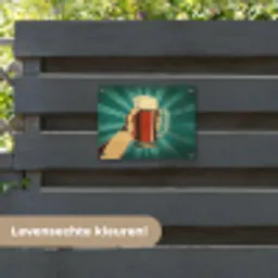 Bierglas - Schuim - Retro - Groen tuinposter los doek klein -sfeer3