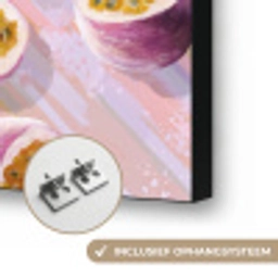 Passievrucht - Tropisch - Paars Textielframe zwart klein 947 -USP_ophangsysteemNL