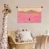 Bloemenweide - Heuvels - Silhouet - Roze Wandkleed katoen klein -wsfeer5_kind