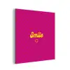 Smile - Stippen - Geel - Smiley - Roze aluminium wit klein -3d
