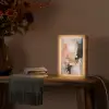 Kunst - Abstract - Beige - Verf Light Box met kabel (Tafellamp) klein -sfeer4