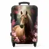 Koffer - Paard - Bloemen - Roze - Natuur - Bos NBS - Medium koffer - Kinderen Unisex middel -productfoto_recht