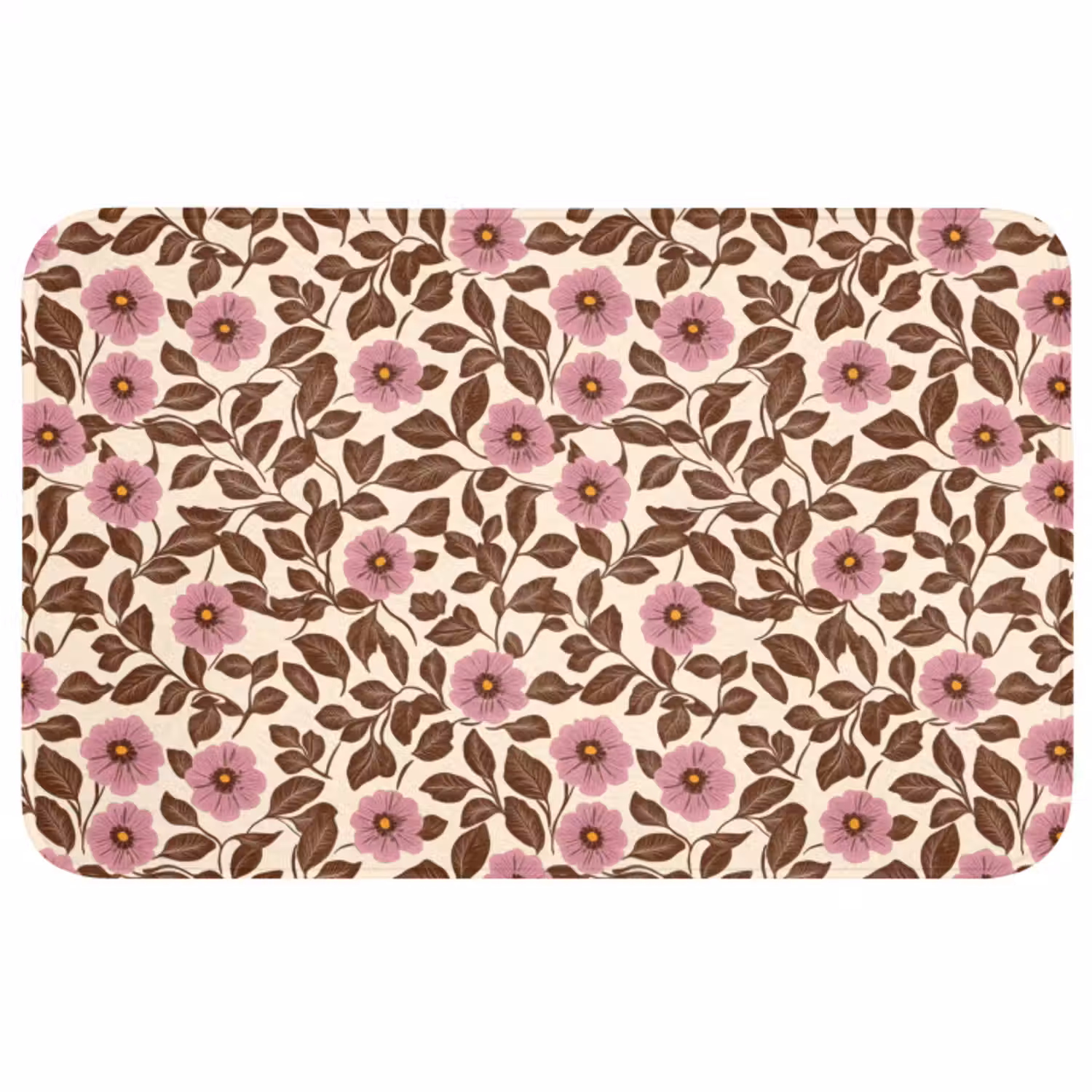 Badmat - Bloemen - Bladeren - Kleurrijk