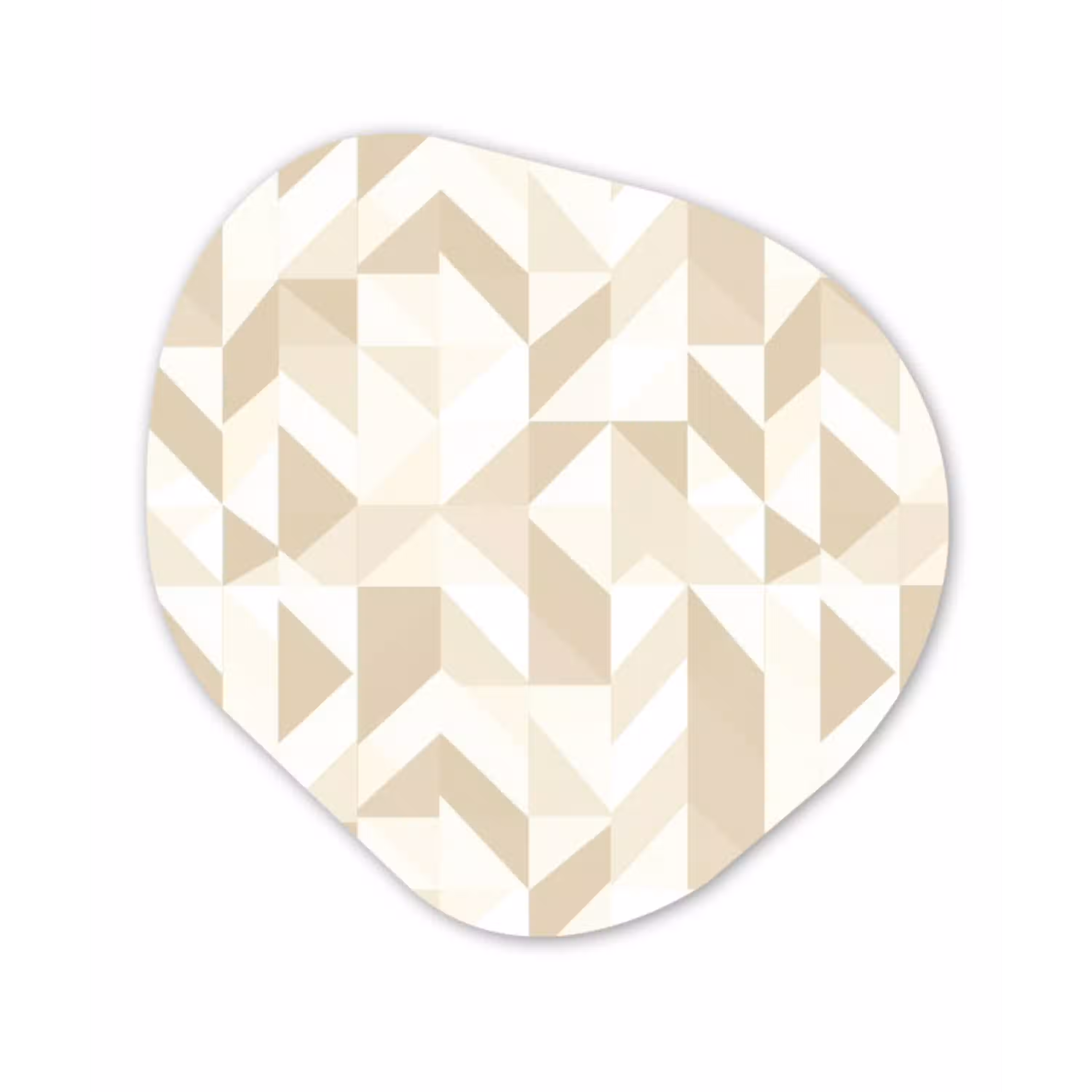 Modern - Abstract - Beige Wandcirkel Organisch Forex 3mm klein 629 -3d