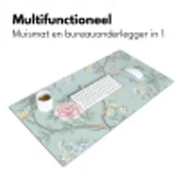 Vogel - Bloemen - Kleurrijk Muismat XXL klein -sfeer4