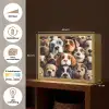 Hond - Patronen - Dieren - Bruin - Meisje - Jongen Light Box met batterij (Wandlamp kind) middel -USP_websiteoverzichtNL