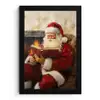 Kerst - Kerstman - Winter - Open Haard fotolijst zwart zonder passe partout klein -3d