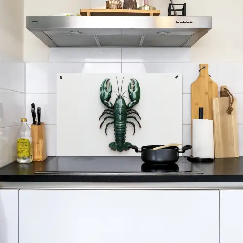 Kreeft - Glossier - Groen - Wit Inductie beschemer met haakjes klein -sfeer2