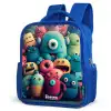 Zachte en bolle monsters Kinderrugzak - Blauw middel -schuin