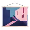 Kat - Trap - Gebouwen - Schaduwcontrasten textielposter latten blank klein -3d