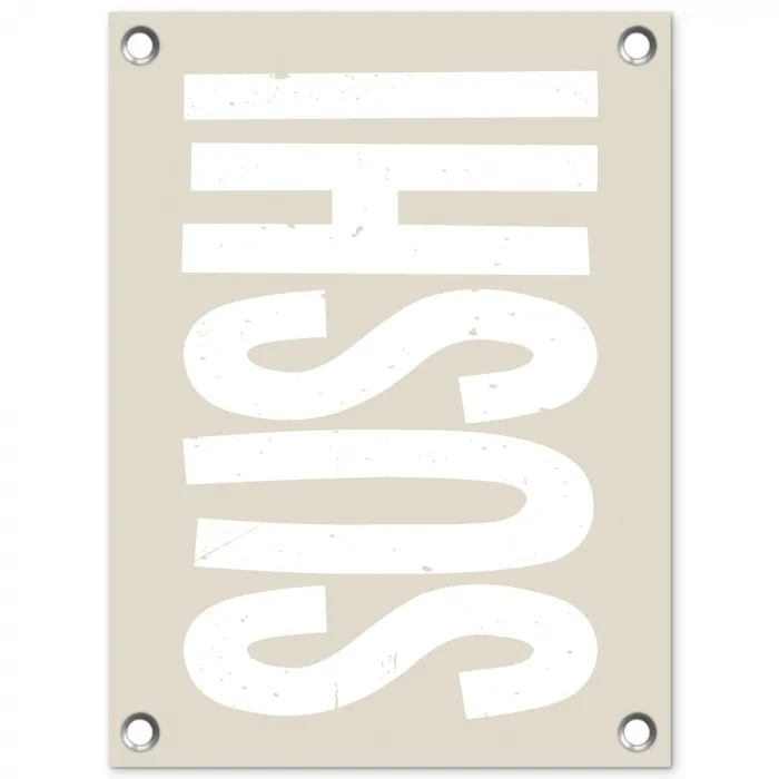 Sushi - Eten - Decoratie - Vintage tuinposter los doek klein -3d
