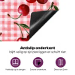 Kersen - Blokken - Rood Inductie beschermer vinyl 3mm klein 276 -zzzzzzz-cc-onderkant