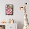 Tekst - Be cool or leave - Roze - Giraffenprint fotolijst zwart zonder passe partout klein -usfeer4_kinderkamer