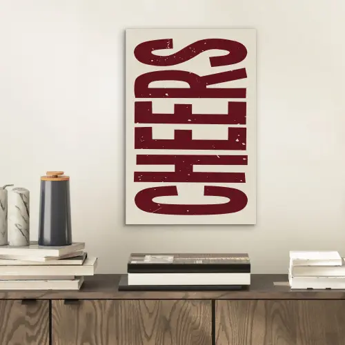 Red - Cheers - Decoratie - Beige aluminium wit klein -sfeer1