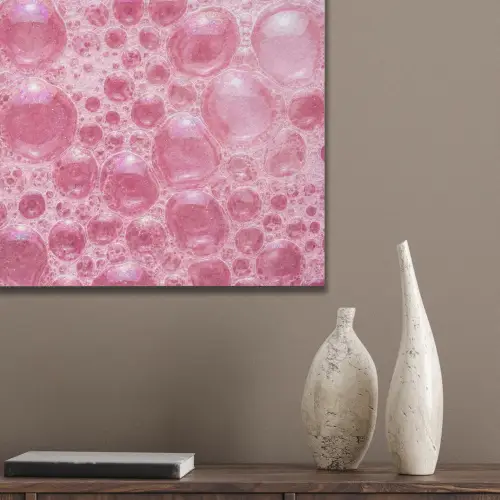 Roze - Schuim - Bubbels PET vilt klein -sfeer6_closeup
