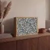Grafisch - Lijnen - Zwart - Wit Light Box met batterij (Wandlamp) middel 907 -sfeer2