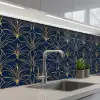 Deco - Waaier - Blauw keuken achterwand 2 middel 871 -3d_schuin