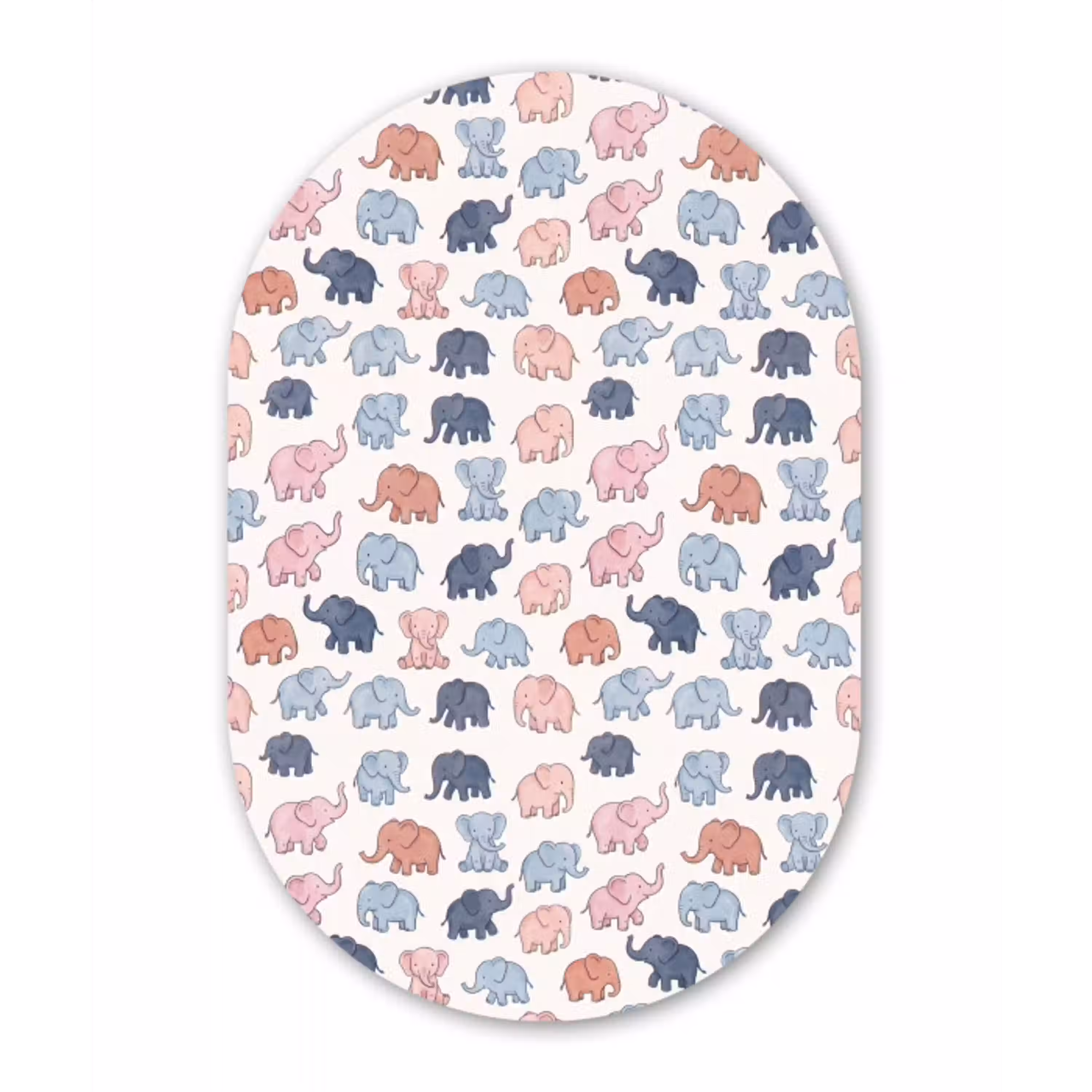 Dieren - Patroon - Kinderkamer - Pastel - Speels Wandcirkel Ovaal Forex klein -3d