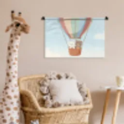 Luchtballon - Beren - Pastel Wandkleed katoen klein -wsfeer5_kind