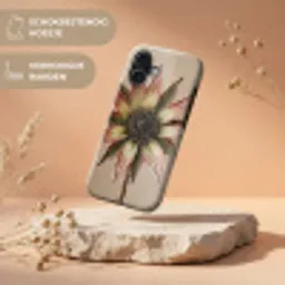 Droogbloem - Protea - Vintage - Beige - Rustiek Toughcase MagSafe Apple iPhone 17 klein -USP_RandenV_NL