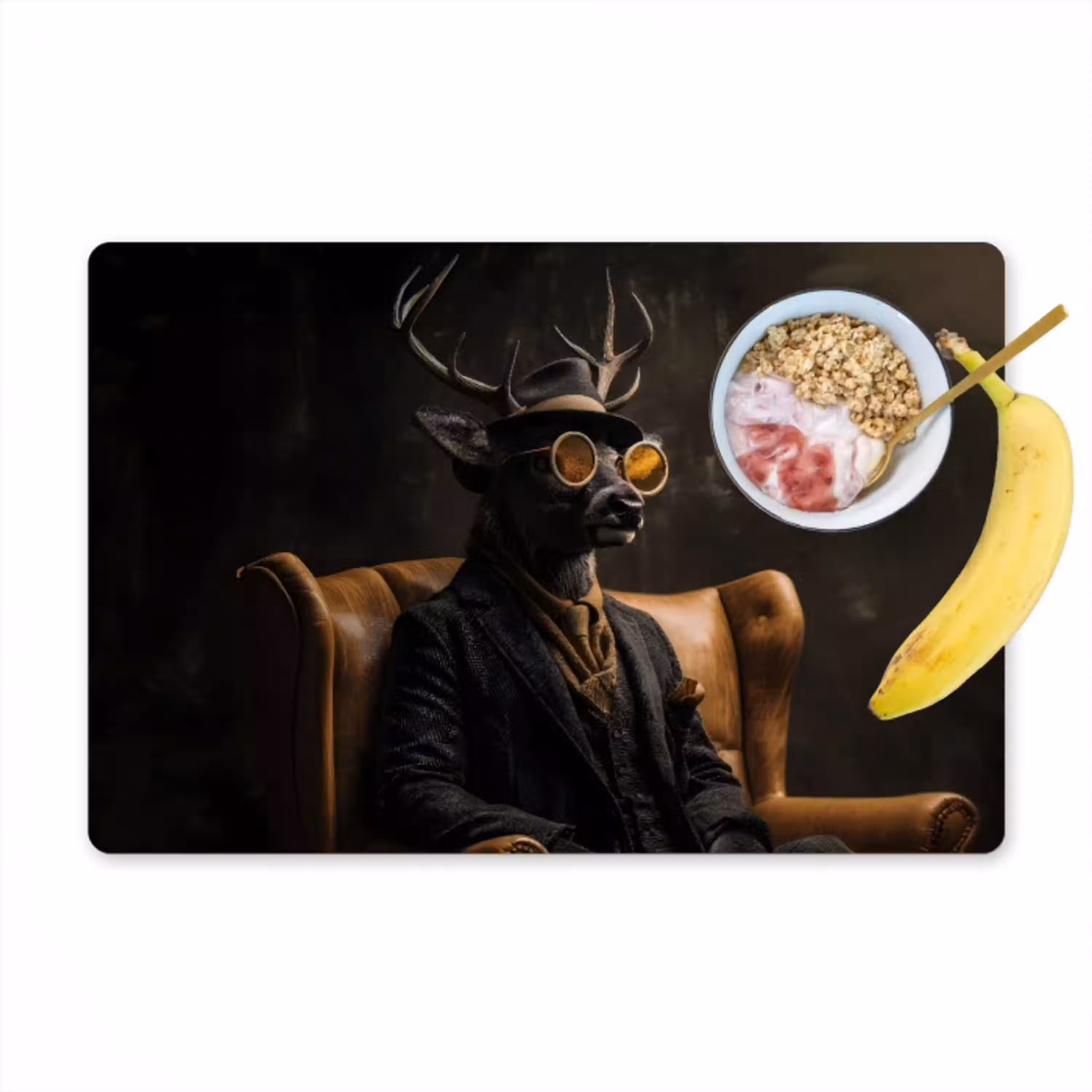 Hert - Zonnebril - Zwart - Pak Placemat vinyl groot -zzzproduct_Kitchenyeah-website