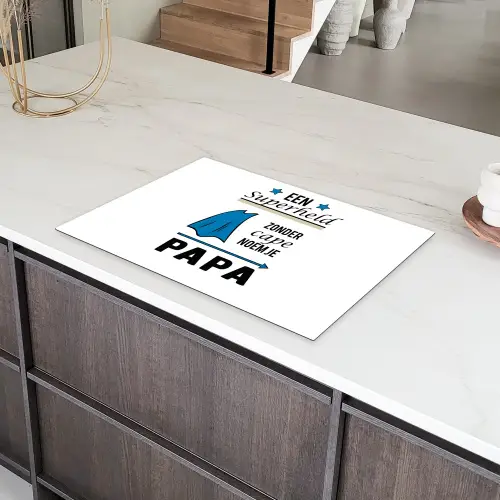 Papa - Quotes - Een superheld zonder cape noem je papa - Spreuken Inductie beschermer vinyl 3mm klein -sfeer8