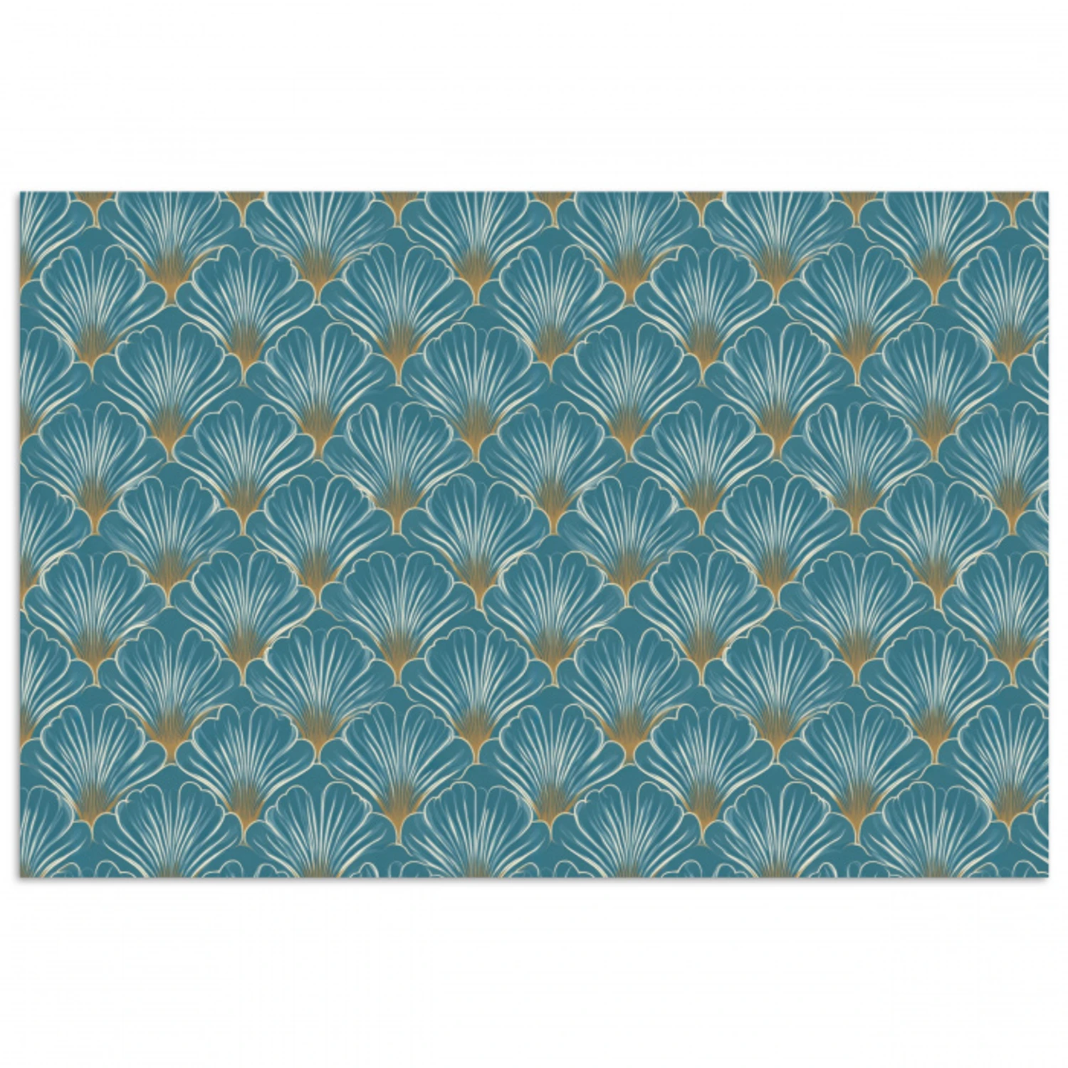 Symmetrisch - Patroon - Blauw poster papier klein 62 -3d