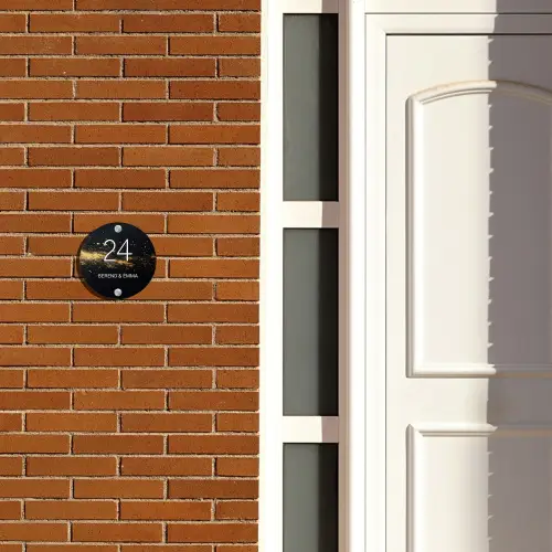 Gouden verfspatten - Klassiek Naambord Rond klein -sfeer3-rond-XS