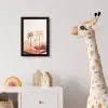 Palmbomen - Heuvels - Minimalistisch - Zachtroze fotolijst zwart zonder passe partout klein -usfeer4_kinderkamer