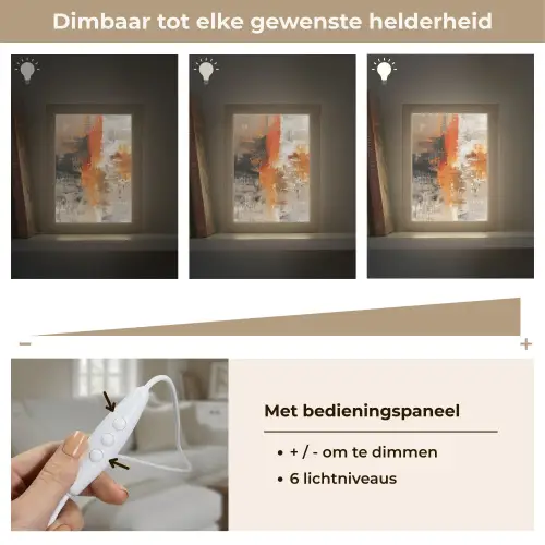 Verf - Patroon - Modern - Kunst Light Box met kabel (Tafellamp) klein -USP_dimbaarNL